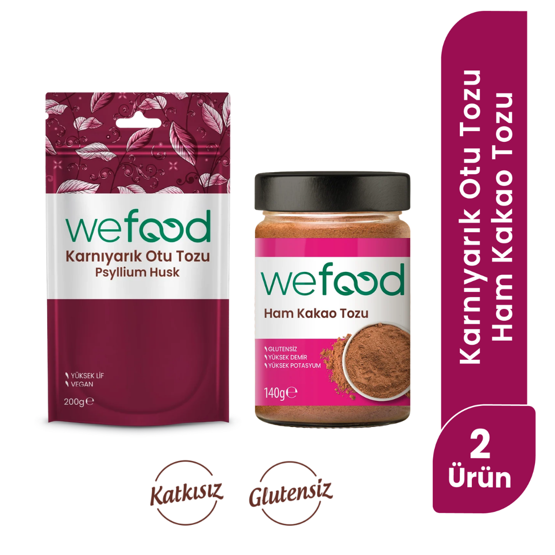 Wefood Ham Kakao Tozu 140 gr+ Wefood Organik Karnıyarık Otu Tozu 200 gr